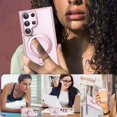 thumbnail image 5 of for Samsung Galaxy S23 Ultra Case with [3 in 1] Magnetic-Ring Stand & Military-Grade Protection Translucent Case for Women Men, Support Wireless Charging, Pink, 5 of 16