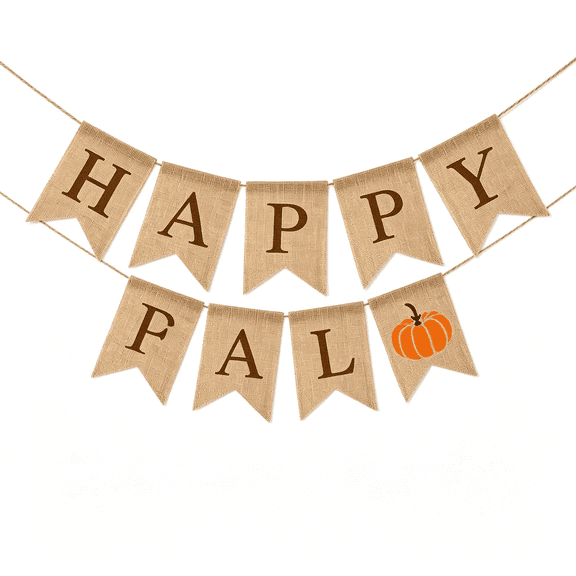 ARLAJO Happy Fall Burlap Banner Garland Pre-Strung Fall Pumpkin Banner Sign|Fall Garland Autumn Banner for Mantel Fireplace Home Fall Thanksgiving Party Decorations Indoor Outdoor