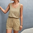 thumbnail image 6 of REORIAFEE Two Piece Outfits for Women Lounge Sets Going out Outfits Women's Spring Summer Tank Top Shorts Two Piece Casual Home Set Khaki L, 6 of 7