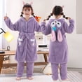 thumbnail image 1 of Pijamas de Hello Kitty Kawaii de Sanrios, ropa de dormir con capucha y dibujos animados de corazón de terciopelo coral para niñas y niños, juguetes de regalo, 1 of 6