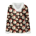 thumbnail image 4 of larppty Christmas Shirt Women Sexy Plush Fur Trim Vneck Xmas Top Holiday Party Blouses Long Sleeve Pullover Christmas Costume (Black, 4XL), 4 of 8