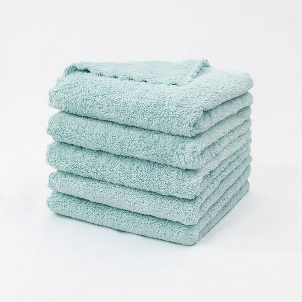 Nvzi 10 paños de cocina reutilizables sin olor, paños de limpieza de vellón coral súper absorbentes de 9,84 x 9,84 pulgadas (azul y verde)