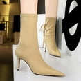 thumbnail image 2 of Xfvqtps Womens Stiletto Heel Ankle Boots Pointed Toe Stretch Fashion Boots High Heel Boots for Evening Party, 2 of 9