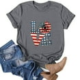 thumbnail image 2 of OAVQHLG3B 4th of July Outfits for Women American Flag T Shirt O-Neck Print Tops T-shirt Short Sleeve Casual Blouse, 2 of 6