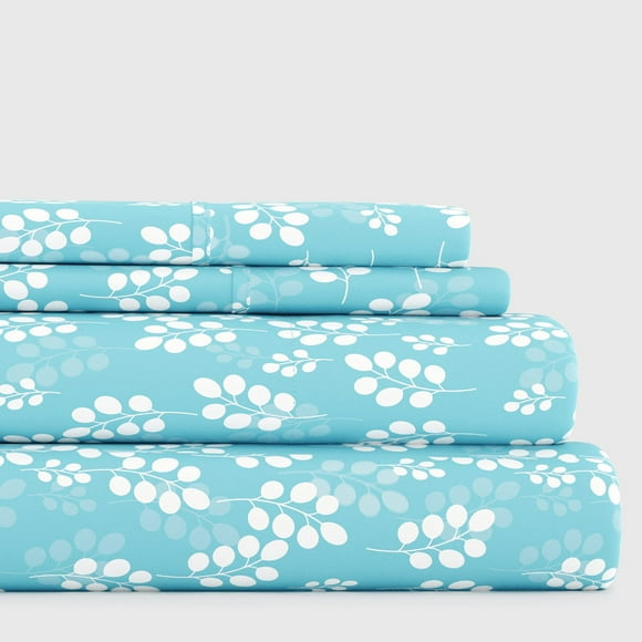 Linen Market 4 Piece Cal King Bedding Sheets Set (Pale Blue Wheatfield) - Sleep Better Than Ever with These Ultra-Soft & Cooling Bed Sheets for Your Cal King Size Bed - Deep Pocket Fits 16" Mattress