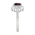 thumbnail image 4 of 4.85 Carat Round Cut Color Changing Alexandrite and White Topaz Halo Ring in Sterling Silver Women Ring, 4 of 6