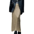 thumbnail image 3 of Sunisery Women Sequin Long Skirt Glitter Elastic Waist Casual Sparkle Midi Skirt Party Club Skirts, 3 of 8