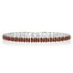 thumbnail image 1 of JeenMata Enorme enero de corte princesa de 11 quilates - Granate - Pulsera de tenis con piedra natal para mujer Diseño de eternidad - Chapado en oro blanco, 1 of 6