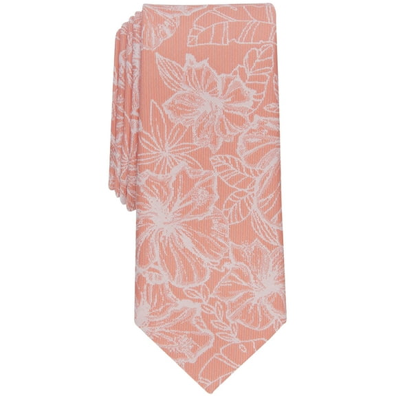 Bar Iii Men's Tirone Floral Tie Coral Pink Necktie