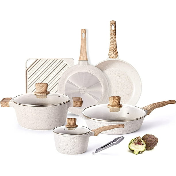 Pots and Pans Set YHZCY Kitchen Nonstick Cookware Sets Granite Frying