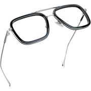 LifeArt Blue Light Blocking Glasses, Anti Eyestrain, Computer Reading Glasses, Gaming Glasses, TV Glasses for Women Men, Anti Glare (Black Silver, +3.75 Magnification)
