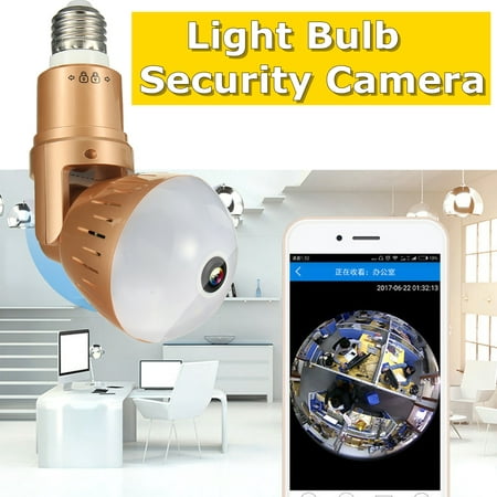 Light Bulb Security Camera IP Wireless WiFi Camera 360 Degree Panoramic Light Bulb Lighting Lamp for Home
