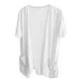 thumbnail image 3 of Ruyang Womens Cardigan Short Sleeve Open Front Lightweight Casual Comfy Long Line Drape Hem Soft Knit Cardigans Sweater, 3 of 3