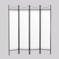thumbnail image 2 of Topcobe 5.9FT Classic Metal Frame Room Divider for Home Office, 4 Panel Foldable Divider Screen for Bedroom Dining Room Living Room, Convenient Movable Divider Panel for Indoor Balcony, White, 2 of 10