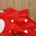 thumbnail image 3 of Styles I Love Baby Toddler Girls Heart Print Daddy's Little Valentine Ruffle Long Sleeve Red Dress Outfit (80/12-18 Months), 3 of 6