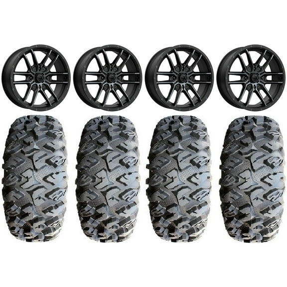 MSA Fang 20" Wheels Black 35" MotoClaw Tires Sportsman RZR Ranger