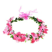 Love Sweety Girls Boho Rose Floral Crown Wreath Wedding Flower Headband Headpiece (A-Rose Red)