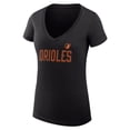 thumbnail image 2 of Women's G-III 4Her by Carl Banks  Black Baltimore Orioles Dot Print V-Neck Fitted T-Shirt, 2 of 3
