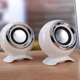 thumbnail image 4 of Raindrops 2Pcs USB Computer Speaker White Compact Portable Home Speaker with High Volume and Clear Sound, 4 of 8