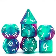 Cusdie 7-Die Acrylic DND Dice, Sickle Font Polyhedral Dice Set for Role Playing Game Dungeons and Dragons D&D Dice Pathfinder