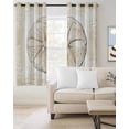 thumbnail image 2 of Sand Dollar Coastal Blackout Curtains for Bedroom Living Room Darkening Curtains 63 Inches Long Summer Beach Beige Ocean Window Curtain 2 Panels Set Insulated Window Treatment Grommet Drapes 52"x63", 2 of 9