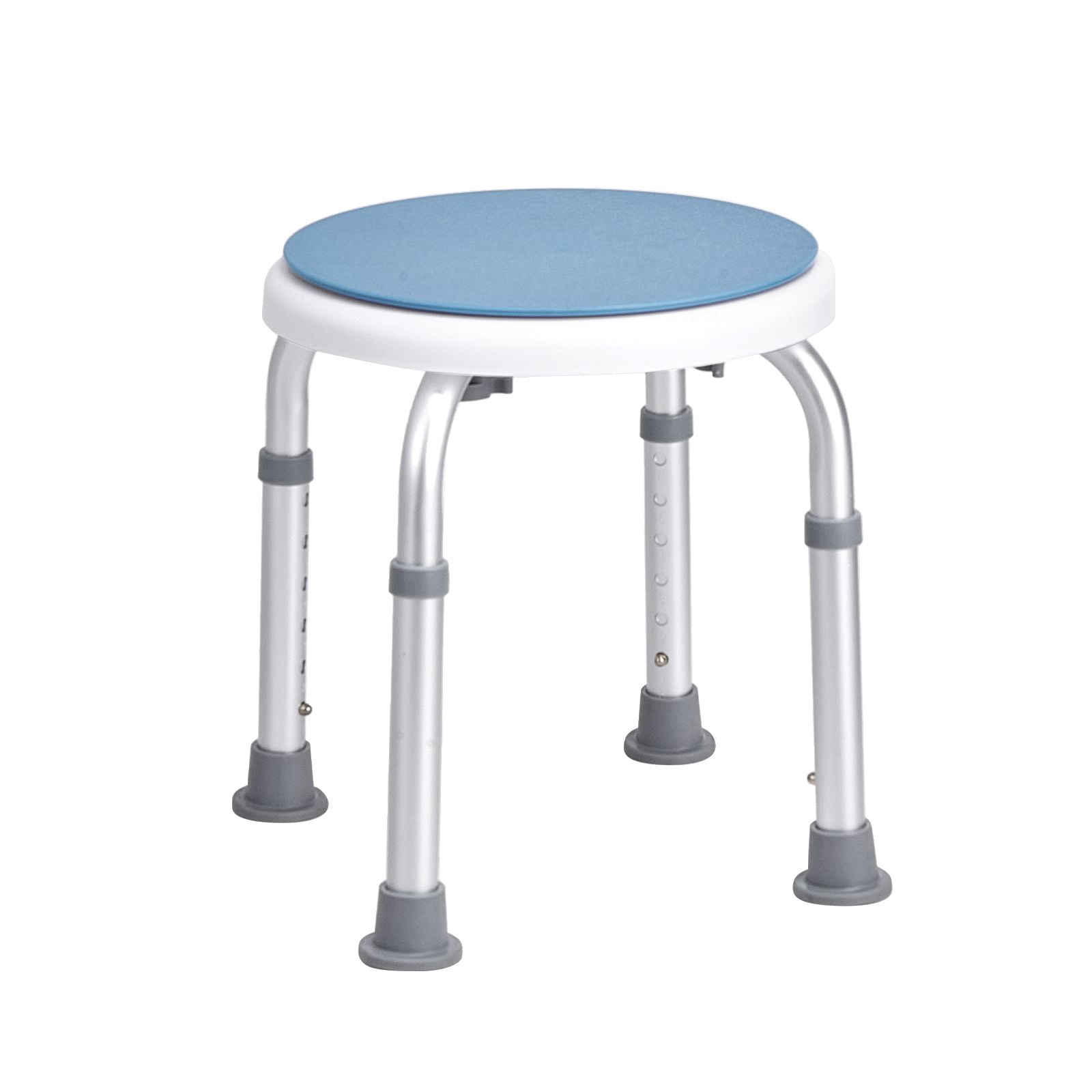 Rotatable Shower Stool 360° 300 lbs Capacity 6 Height Settings Non-Slip PP/Aluminum for Bathroom Bathtub