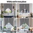 thumbnail image 6 of Farmhouse Rural Swag Valances for Windows 2 Pack Style White and Black Plaid Swag Kitchen Curtains 45 Inches Long Rod Pocket Short Window Treatment for Kitchen Bathroom 36"x45", 6 of 8