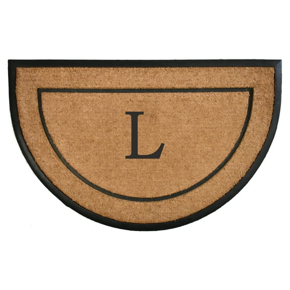 The General Half-Circle Monogram Doormat , 24" x 36", Letter L