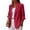 Red, variant on Linen Blazer Women Summer Lightweight Button 3/4 Stretchy Ruched Sleeve Business Casual Office Work Suit Jacket with Pockets Plus Size Linen Blazer Jacket Lightweight Dressy Coat Outfits