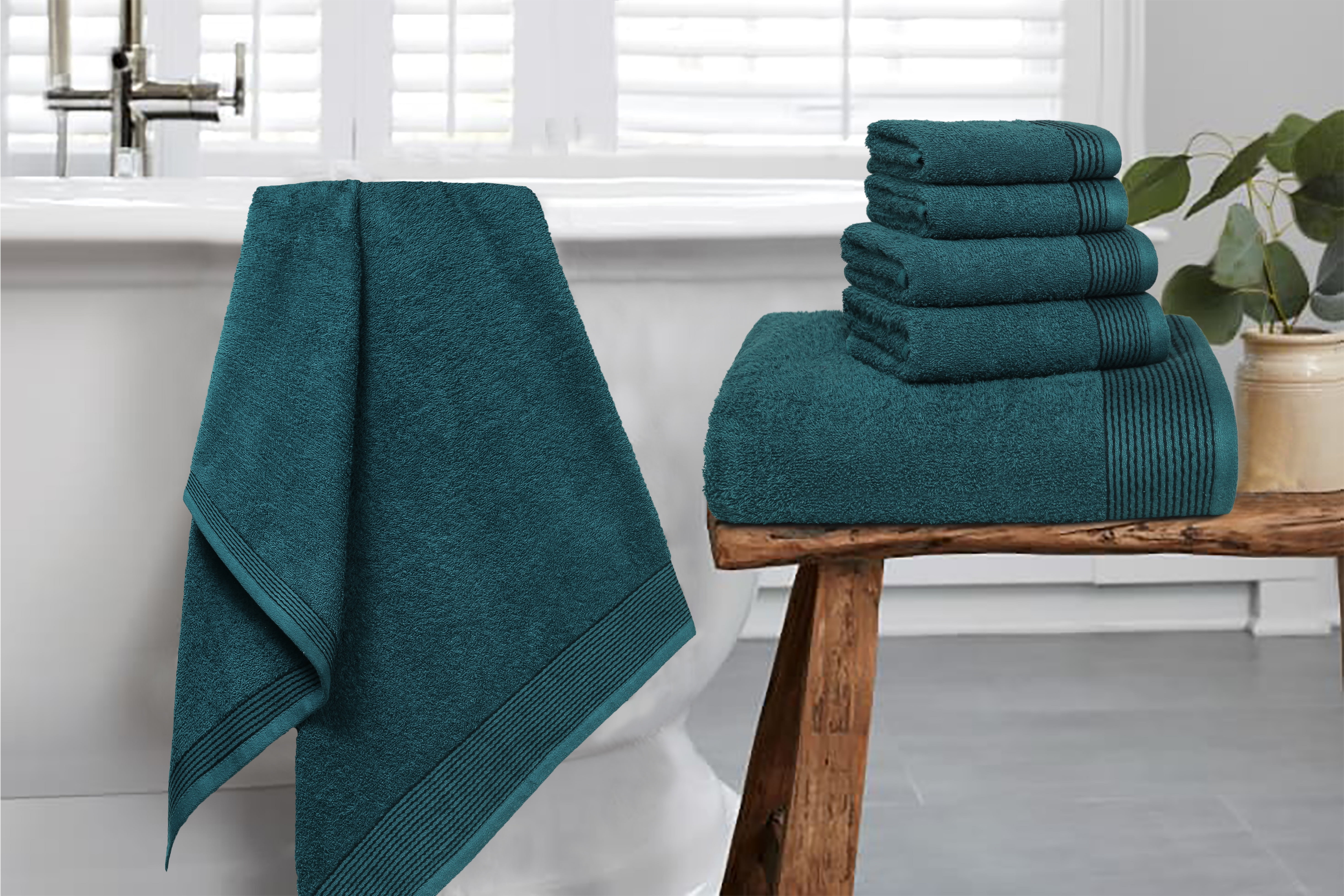 Elvana Home Ultra Soft 6 Pack Cotton Towel Set Contains 2 Bath Towels 28x55 inch 2 Hand Towels 16x24 inch & 2 Wash Coths 12x12 inch Ideal for Ever