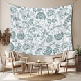 thumbnail image 2 of Boho Teal Green Floral Tapestry for Bedroom Wall Hanging Tapestry, Vintage Farmhouse Paisley Leaf Ceiling Backdrop Tapestries Poster Blanket Wall Decor for Teens Room Living Room Dorm 51" x 59", 2 of 8