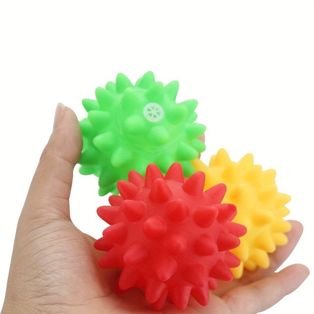 Durable, Bite-Resistant Colorful Rubber Ball Toy - Perfect for Chew & Play, Engages All Dog Breeds for Healthy Fun!