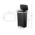 thumbnail image 4 of Better Homes & Gardens Kitchen Trash Can, 11.9 Gallon Plastic Step Garbage Bin with Soft Close Lid, Black, 4 of 15