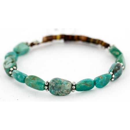 - 80 Retail Tag Authentic Made by Charlene Little Navajo Natural Turquoise Native American Bracelet