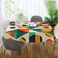 thumbnail image 3 of Yayeee Tablecloths 54" x 54" Rectangle Wrinkle Resistant Party Table Cover, Beige Geometric, 3 of 8