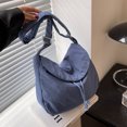 thumbnail image 3 of Bolso Hobo Sólido Mano Lona Correa Con Cordón Unisex Ajustable para Hombre Mujer, 3 of 9