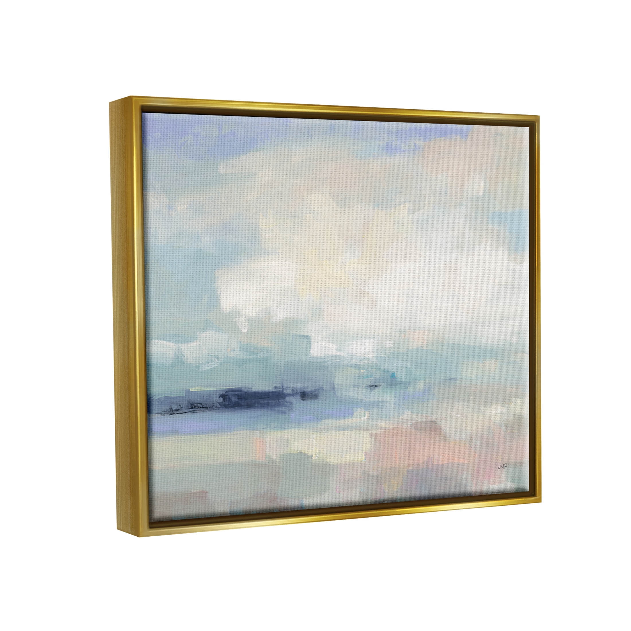 Stupell Industries Abstract Landscape Clouds Scene Painting Metallic Gold Floating Framed Canvas Print Wall Art, Design by Julia Purinton