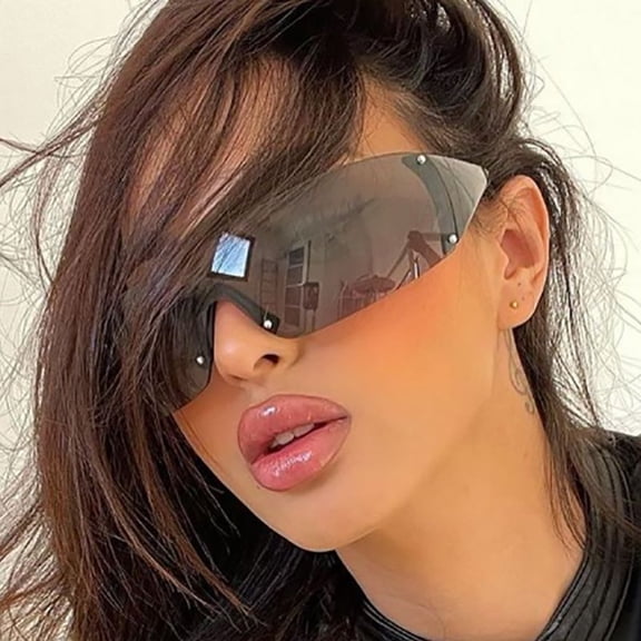 New Punk One Piece Sunglasses 2000'S Women Luxury Brand Designer Sun Glasses UV400 Unisex Shades Eyewear Fashion Y2k Eyeglasses