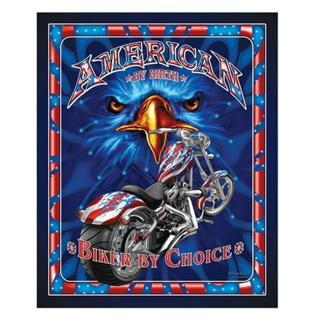 Personalized Birth Tile American By Birth Biker By Choice Novelty Sign | Indoor/Outdoor | Funny Home Décor for Garages, Living Rooms, Bedroom, Offices | SignMission personalized gift Wall Plaque Decoration ()