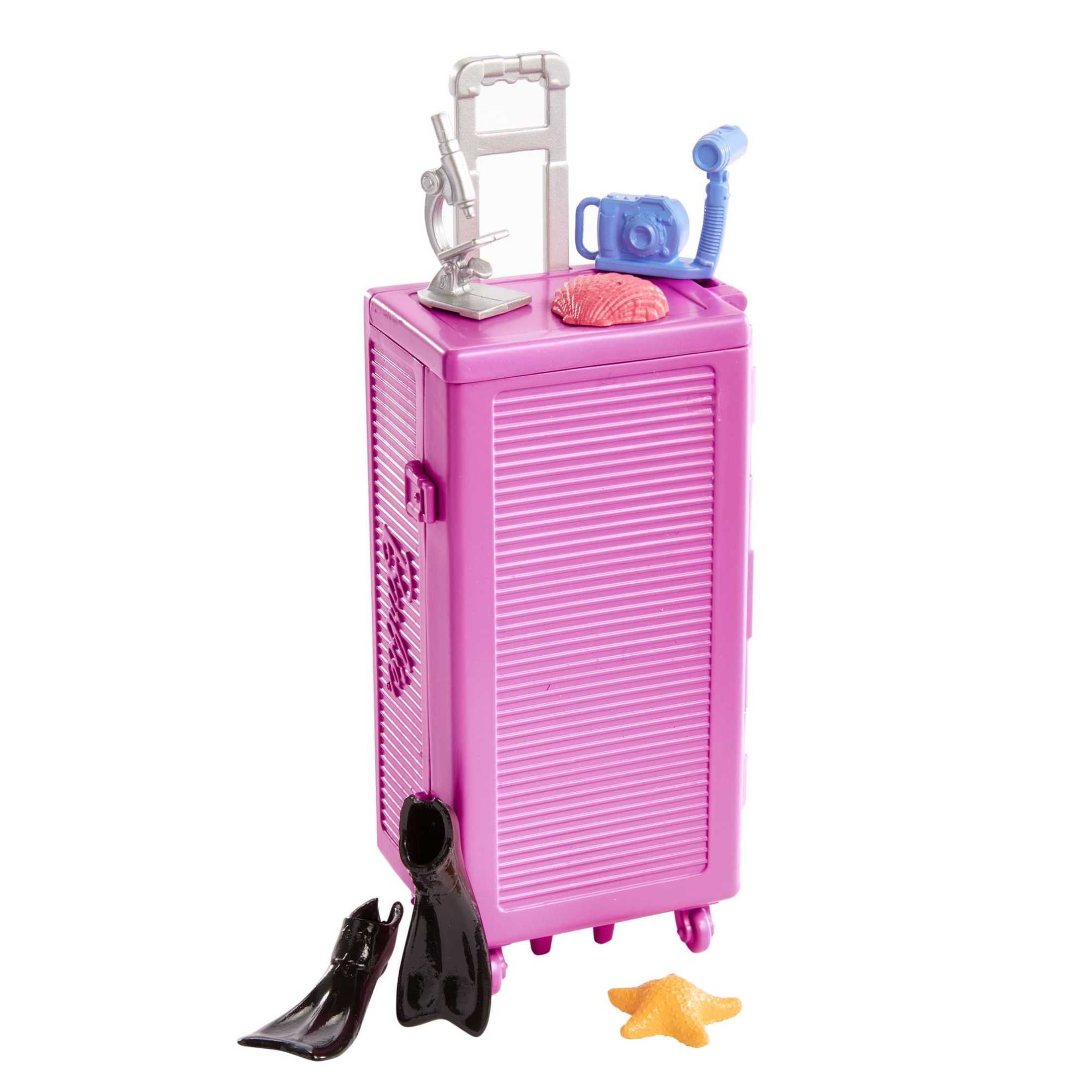 Barbie Marine Biologist Doll and Accessories, Mobile Lab Playset with Blonde Doll and 10+ Pieces