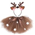 thumbnail image 2 of Falda tutú de ciervo marrón esponjoso para niñas, disfraz de reno navideño para bebés, falda de tul de alce para Halloween, carnaval, fiestas, juegos de rol, 2 of 5