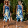 thumbnail image 2 of Psesaysky Blue Hawaii Palm Hibiscus Dress for Womens with Matching Mens Shirts,Sleeveless Tank Summer Sundress with Pockets Beach Vacation Shirts for Couples Hawaiian Outfits-S, 2 of 7