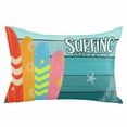 thumbnail image 2 of Surfboard Throw Pillow Covers, Summer Starfish Palm Leaf Wood Grain Blue Soft Breathable Pillow Cases with Invisible Zipper for Sleeping, King Size Pillowcases for Couch Bed Sofa Chair 20x36 Inches, 2 of 6