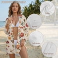 thumbnail image 6 of Xoenoiee Dragonfly Butterfly Bee Ladybird Daisy Flower Print Swimsuit Coverup for Women Lapel Collar Bathing Suit Cover Up for Swimwear Button Down Beach Shirt Dresses for Ladies, XL, 6 of 7
