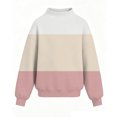 thumbnail image 3 of Kids' Sweatshirt Color Block Mock Neck Dropped Shoulder Long Sleeve Casual Pullover Basic Comfortable Fall Top, 3 of 4