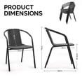 thumbnail image 6 of Ktaxon 2Pcs Plastic Stackable Chairs, Weather-Resistant Outdoor Dining Seatings with Ergonomic Armrests for Lawn, Garden, Firepit and Restaurant Use, Black, 6 of 9