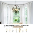 thumbnail image 5 of DINGLILIGHTING Rustic Chandelier Vintage Cage 6 Light Farmhouse Pendant Light, 5 of 7