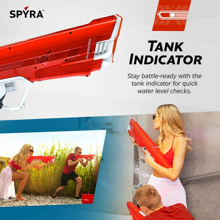 SpyraLX Red: Rogue Model Water Gun with Blast Tech & Manual Power