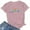 Pink, variant on WREESH Women's Casual Graphic Print T-Shirts Summer Short Sleeve Crew Neck Tops Dark Gray
