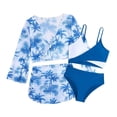 thumbnail image 2 of hengsof Girls 4 Piece Swimsuit Set Fashion Tank Top Crop Top Sunscreen Cover Up Swim Skirt Shorts Summer Beach Outfit for Kids Ages 8-12, 2 of 8